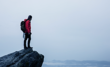 man on mountain